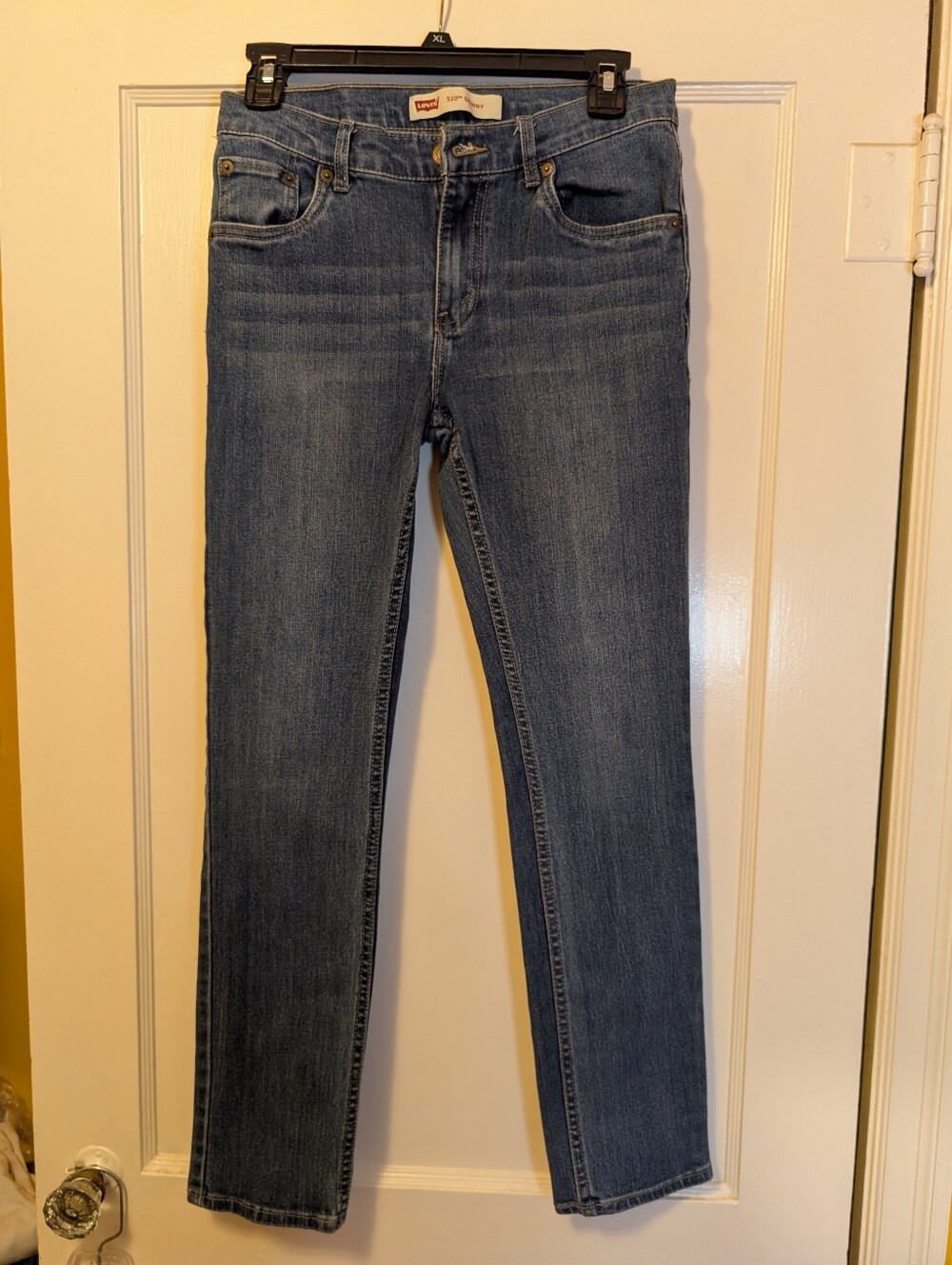 Levi's Girl's Skinny Jeans in Medium Wash Blue